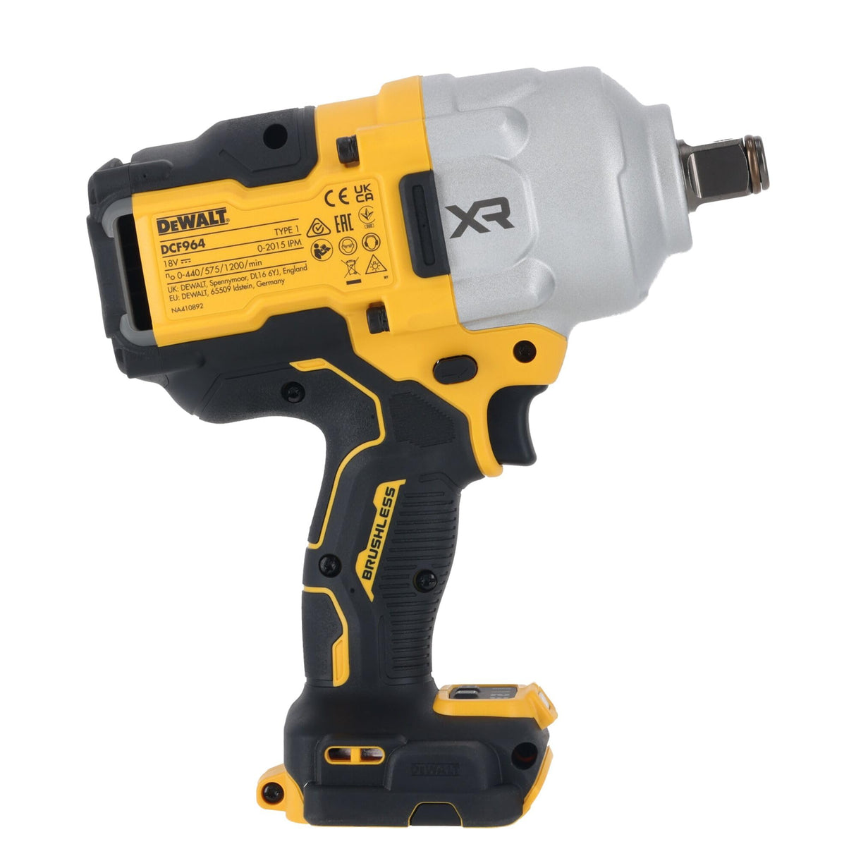 DEWALT Llave Impacto sin escobillas XR 18V 3/4" Alto Par 1.925Nm sin cargador/batería, DCF964N-XJ
