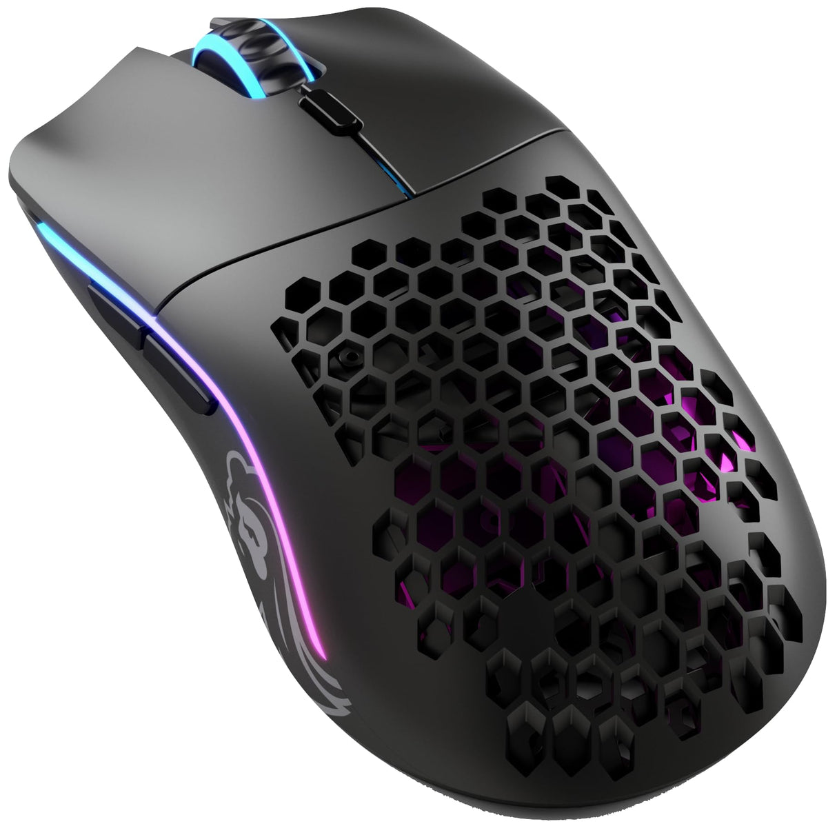 Glorious Gaming Model O- (Pequeño) Wireless Ratón gaming inalámbrico - 65 g superligero, diseño colmena, RGB, ambidiestro, sin lag 2,4 GHz inalámbrico, hasta 71 horas de batería - Negro mate