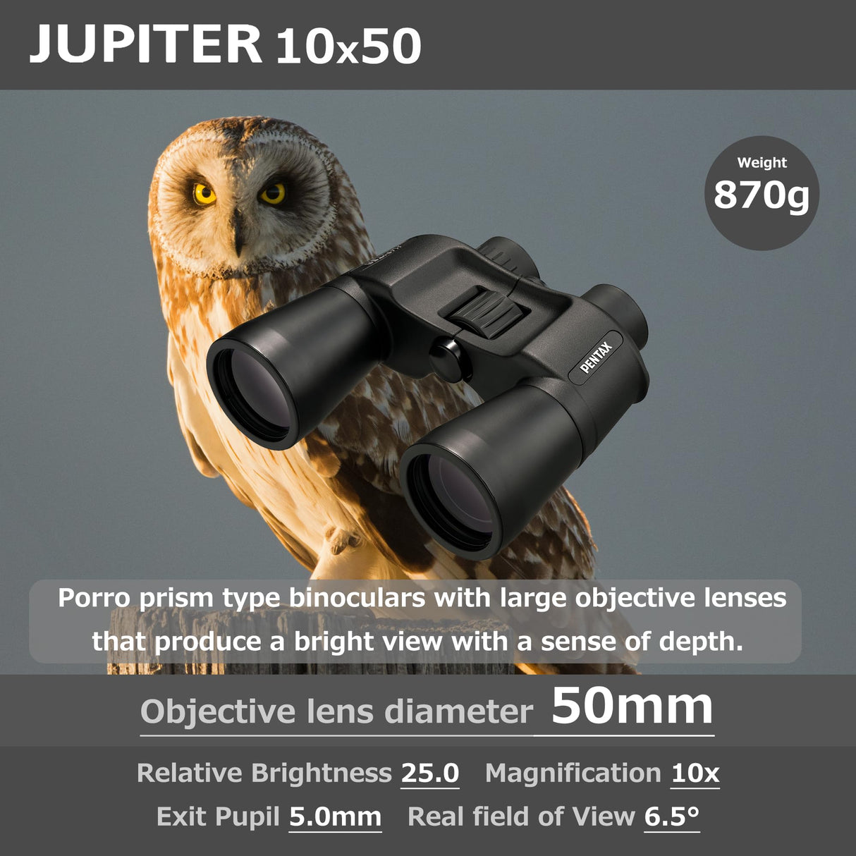Pentax Prismático Jupiter 10X50, Negro