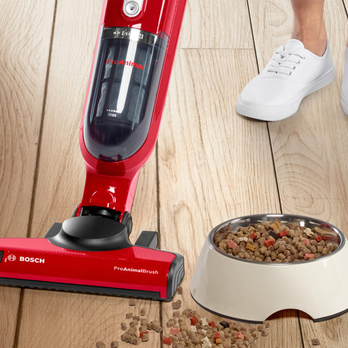 Bosch Serie | 4 Flexoo'o Gen 2 Aspirador Vertical sin Cable, 28 W, 0.4 litros, 82 Decibeles, 2 Velocidades, Rojo