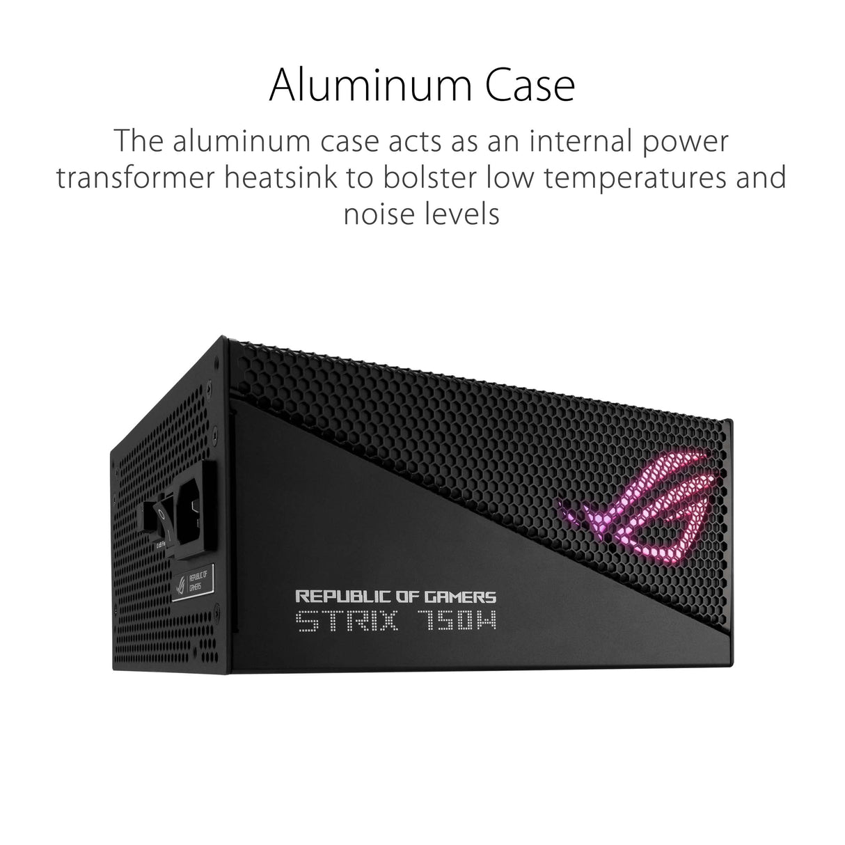 ROG Strix 750W Gold Aura Edition - Fuente de alimentación modular (80+ Gold, ATX 3.0, Lambda A++, compatible con PCIe Gen 5.0, ventilador Axial-tech, Aura Sync, 10 años de garantía)