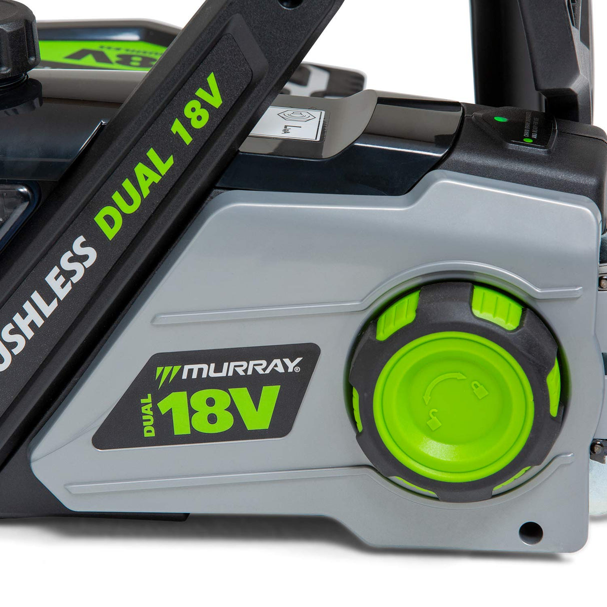 Murray IQ18DCSK Dual 18V Lithium-Ion 35cm Kit Motosierra sin Cuerda, Powered by Briggs & Stratton, 36V 1200W Motor sin cepillos, 2x5Ah batería y Cargador incluído, 1697225, 18V Motosierra