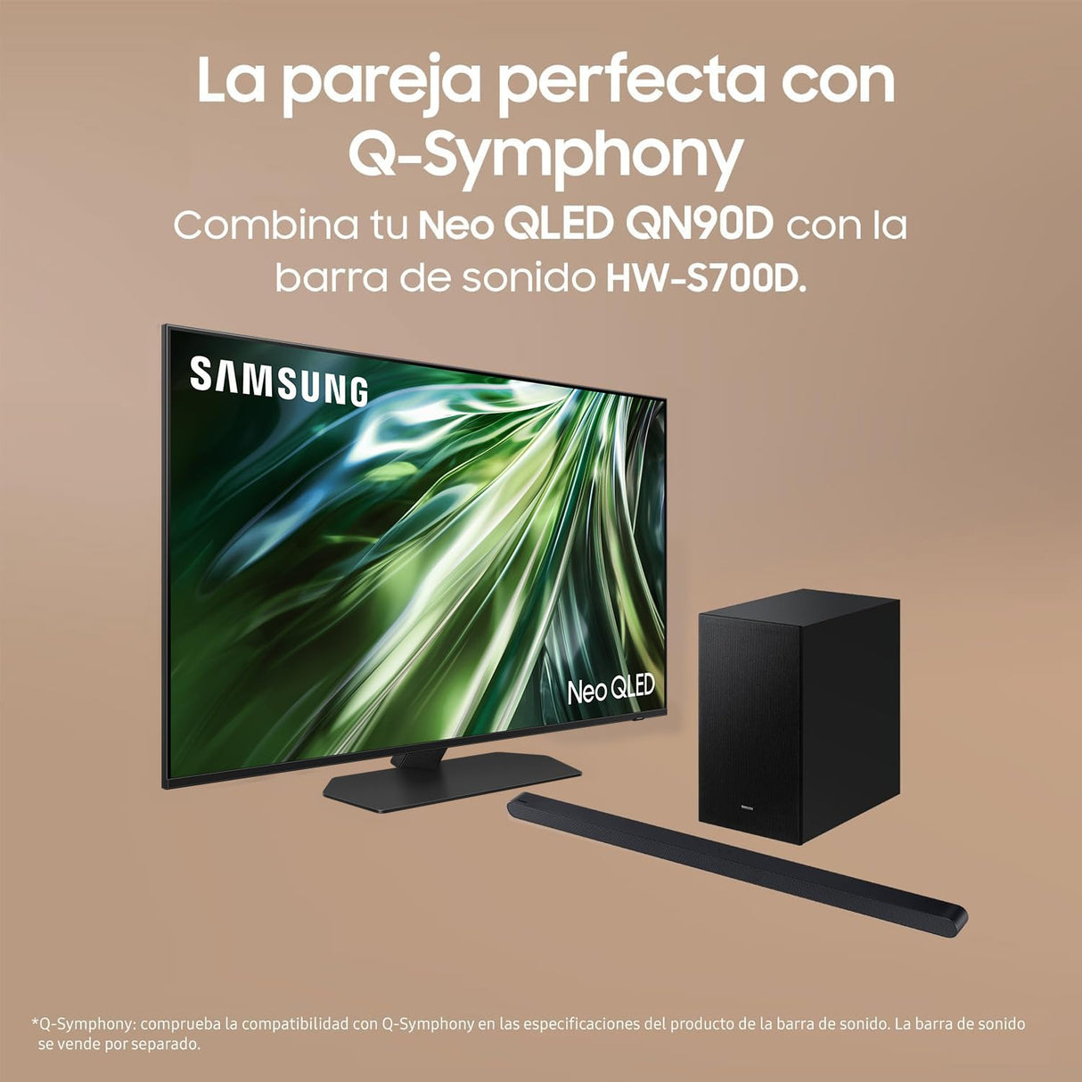 SAMSUNG TV 50 Pulgadas Neo QLED QN90D 4K Mini LED con Resolución 4K Mejorada, Procesador NQ4 AI Gen2 con Inteligencia Artificial, Dolby Atmos, Q-Symphony y Motion Xcelerator 144 Hz