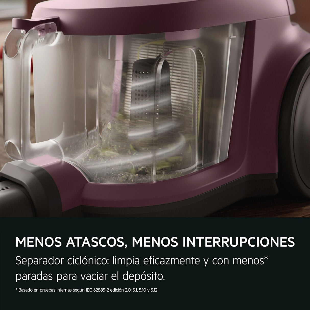 AEG Aspiradora de Trineo Sin Bolsa AL51C1DRF, 1000W, Filtro HEPA, 78dB, Capacidad 2 L, Radio de Acción 9m, Ideal Suelos Duros y Alfombras, Rojo