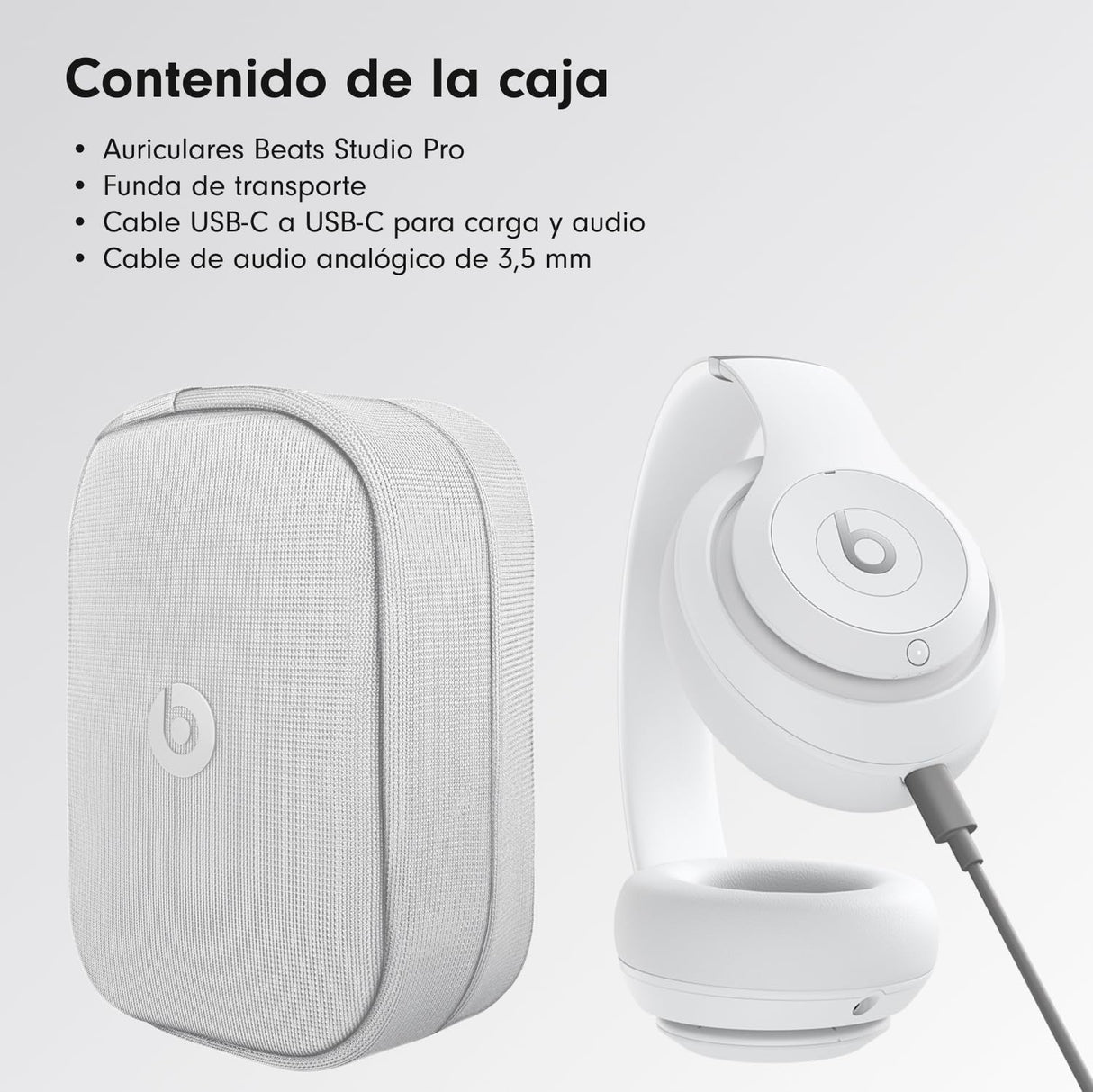 Beats Studio Pro - Auriculares inalámbricos Bluetooth con cancelación de Ruido - Audio Espacial Personalizado, compatibilidad con Apple y Android - Blanco Mate