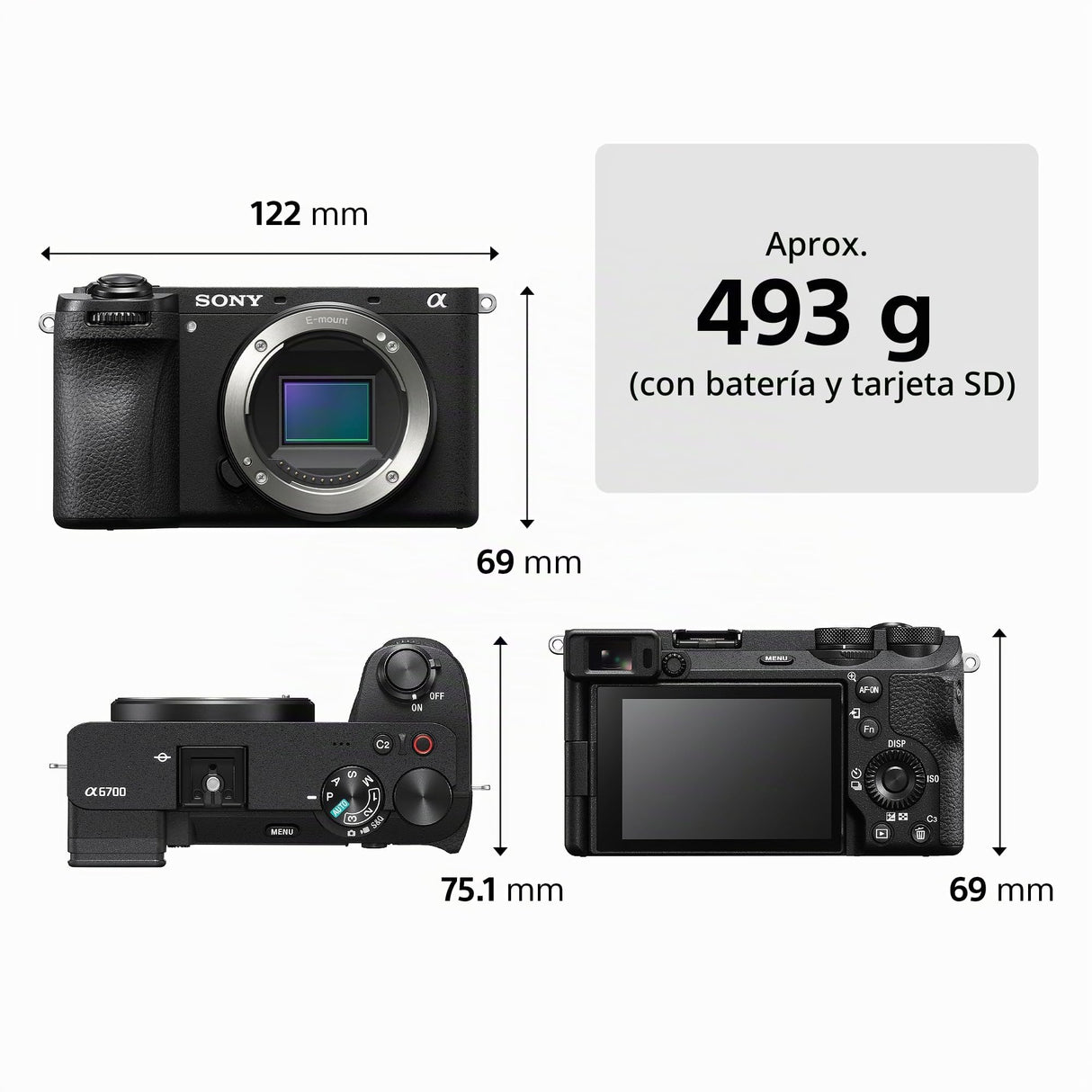 Kit Sony Alpha 6700 para fotografía de Fauna (APS-C) con Objetivos 16-50 II y 70-350 mm
