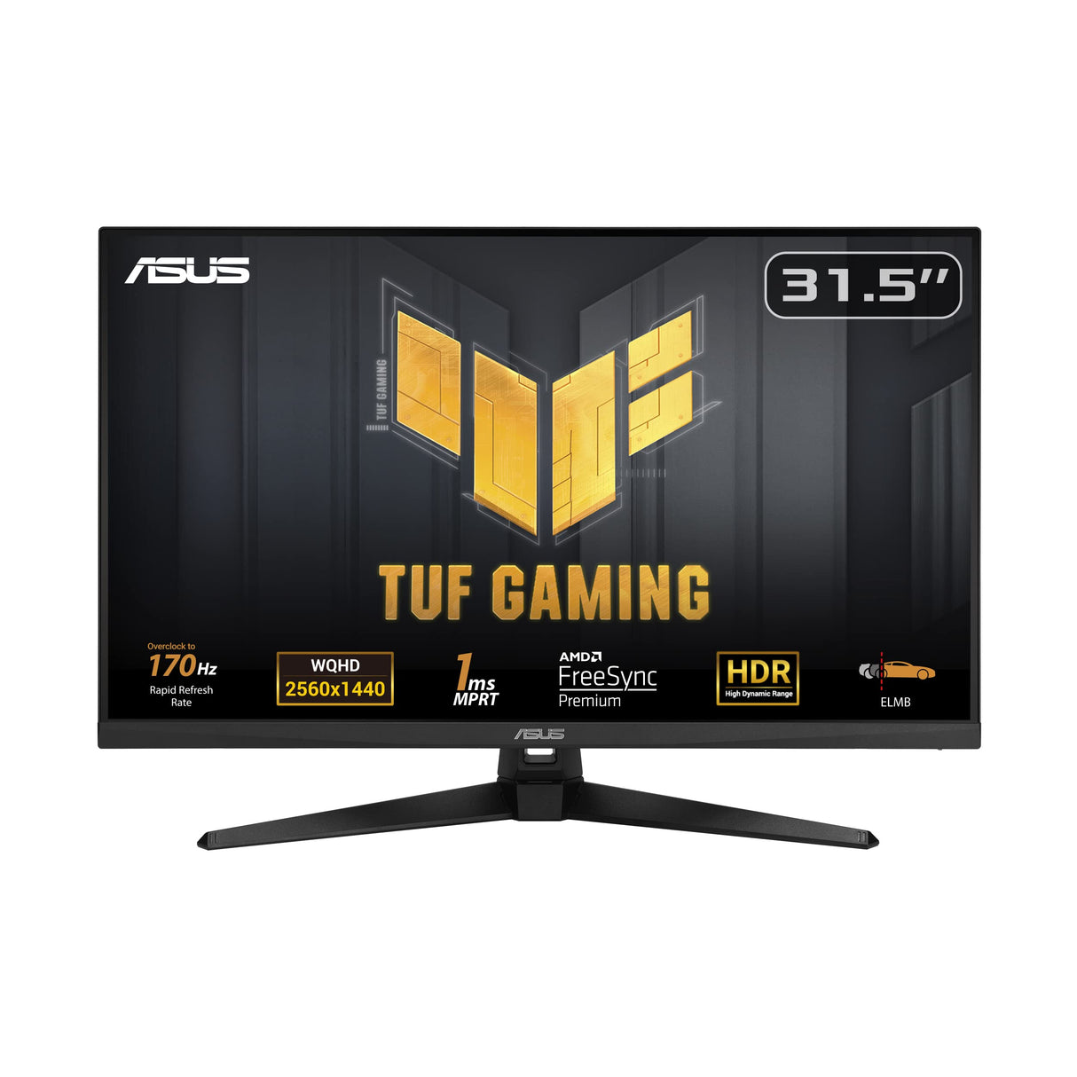 ASUS TUF Gaming VG32AQA1A - Monitor Gaming de 31,5 pulgadas WQHD (2560 x 1440), Overclock a 170 Hz, Extreme Low Motion Blur, Freesync Premium, 1 ms (MPRT), Shadow Boost, HDR, DisplayWidget Lite
