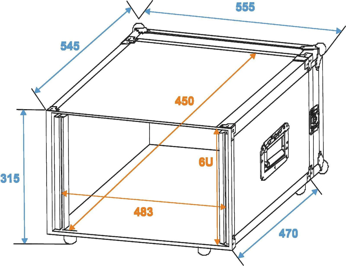 ROADINGER Rack Profi 6U 45cm