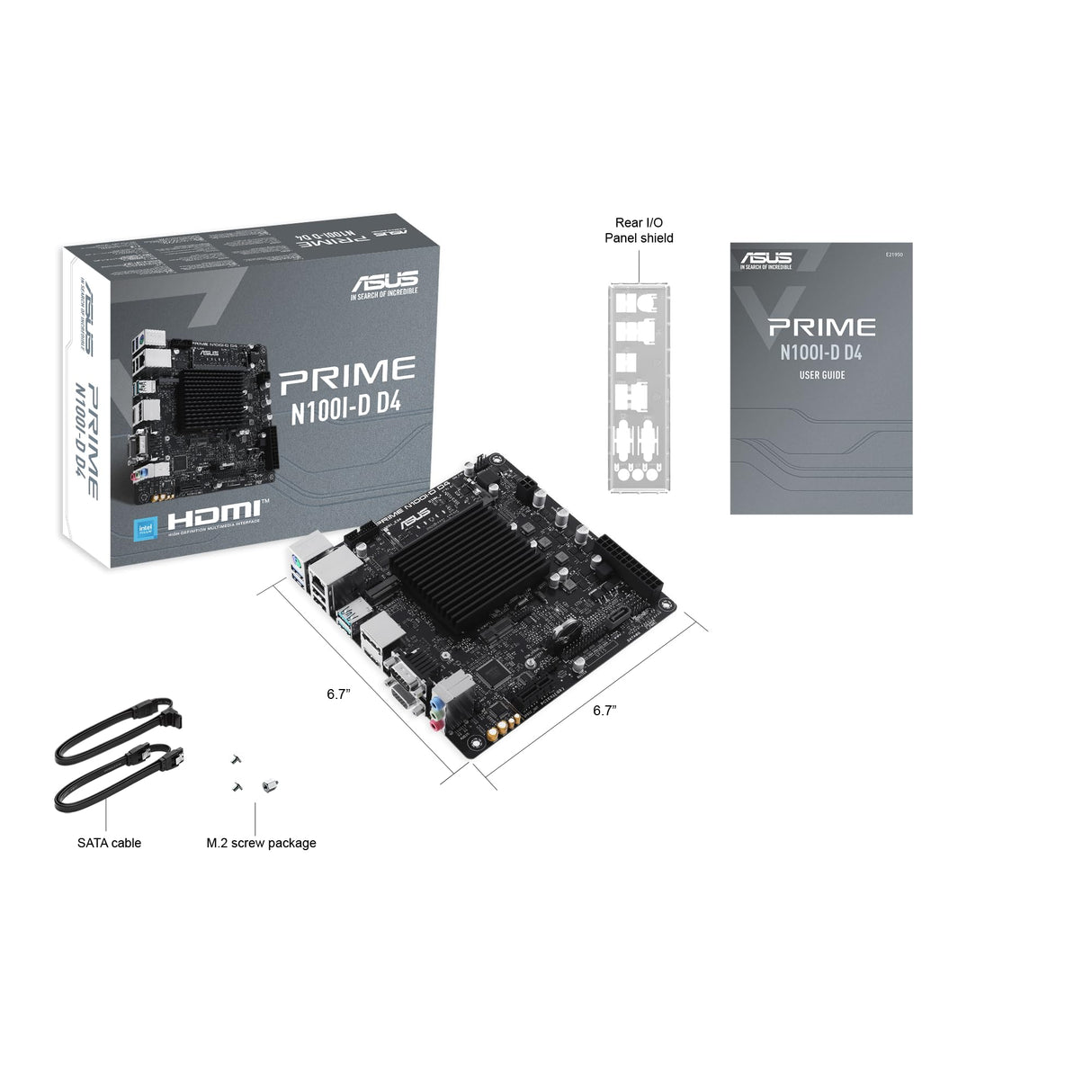 ASUS Prime N100I-D D4 Placa Base Intel N100 (procesador Intel N100, PCIe 3.0, USB 3.2 Gen 2, M.2, DDR4)