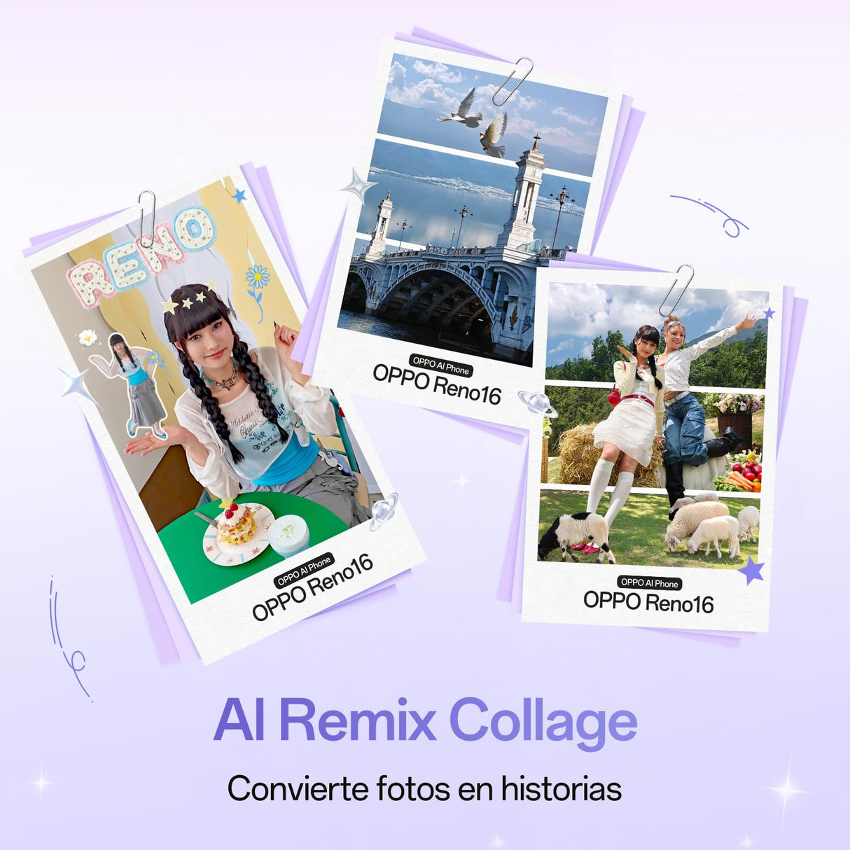 OPPO Reno16 5G Teléfono 8+512GB 6000mAh 120Hz 50MP, Pop White