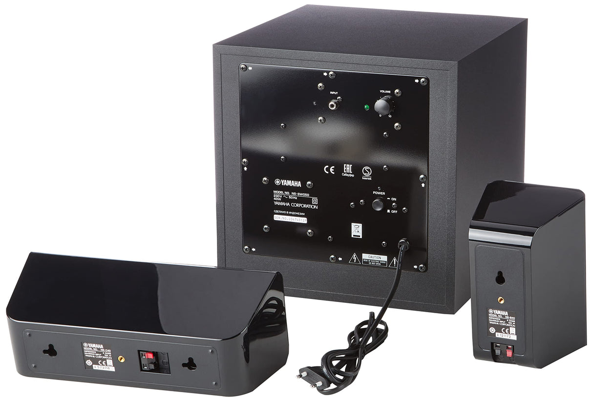 Yamaha NS-P41-BK Altavoces 5.1 con Subwoofer Autoamplificado, Color Negro, 6 Piezas