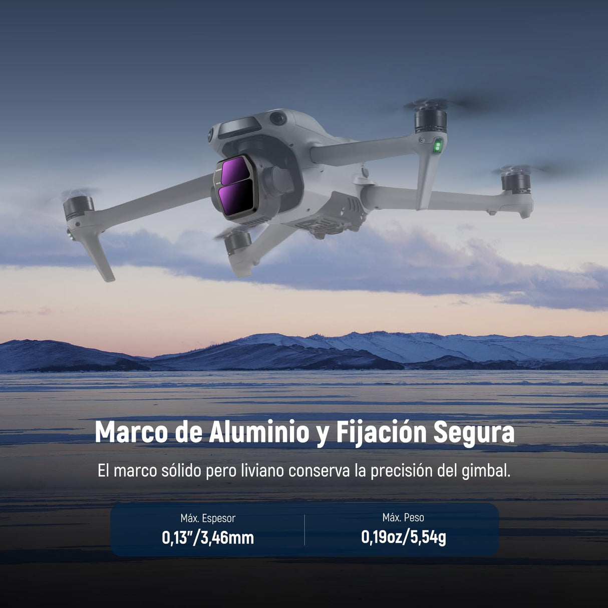 NEEWER Filtros ND Set Compatible con dji Air 3S, Paquete de 4 ND8+ND32+ND128+CPL Polarizador Circular de Densidad Neutra Accesorios para Drones Seguros Vidrio Óptico HD Multicapa Delgado, FL-A85