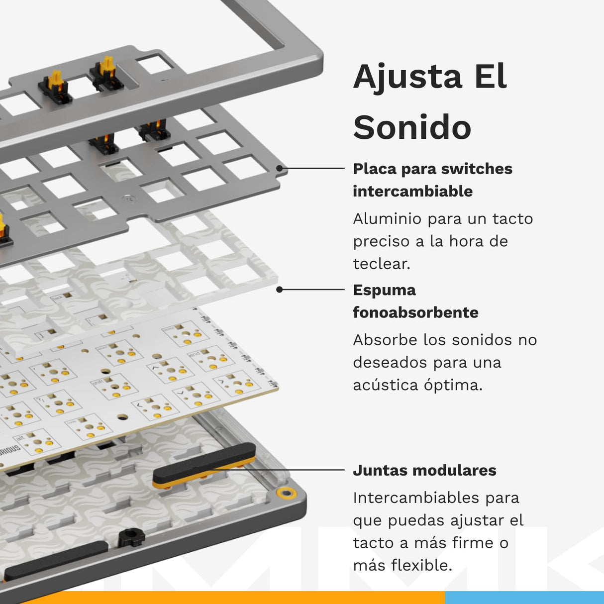 Glorious Gaming GMMK 3 Pro HE: Teclado Gaming inalámbrico, Hall Effect, Carcasa de Aluminio, tasa 8K, switches Hot Swap MX/HE, acción Ajustable, Compacto 65% QWERTY Estadounidense (Plata)