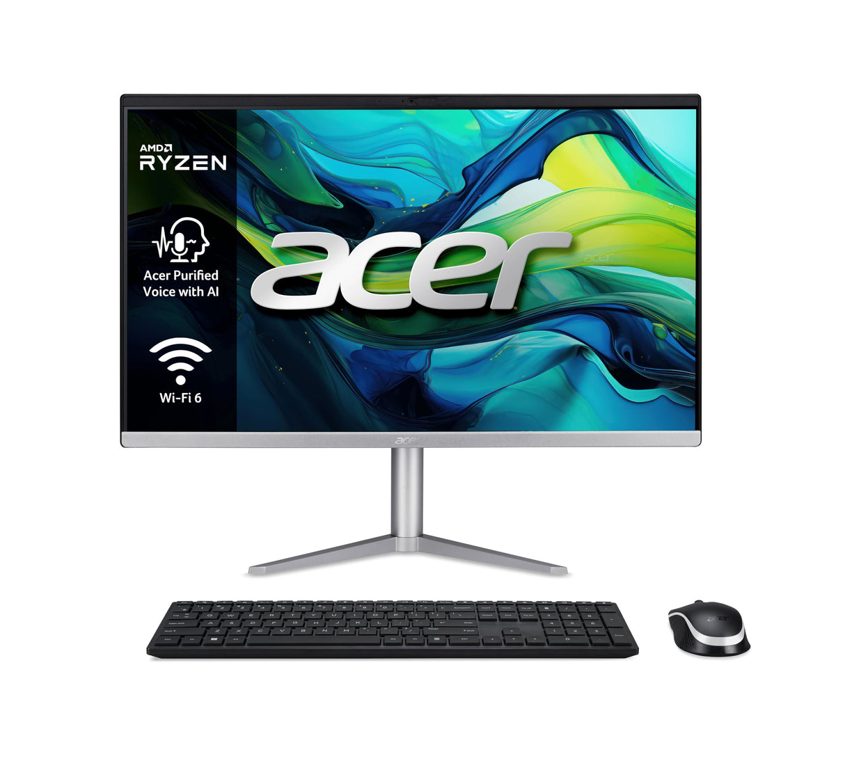 acer Aspire C24-1300 All in One - Monitor 23.8" FullHD (AMD Ryzen 5 7520U, 16GB RAM, 512GB SSD, AMD Radeon Graphics, Windows 11 Home) Ordenador + Teclado y Ratón Inalámbrico