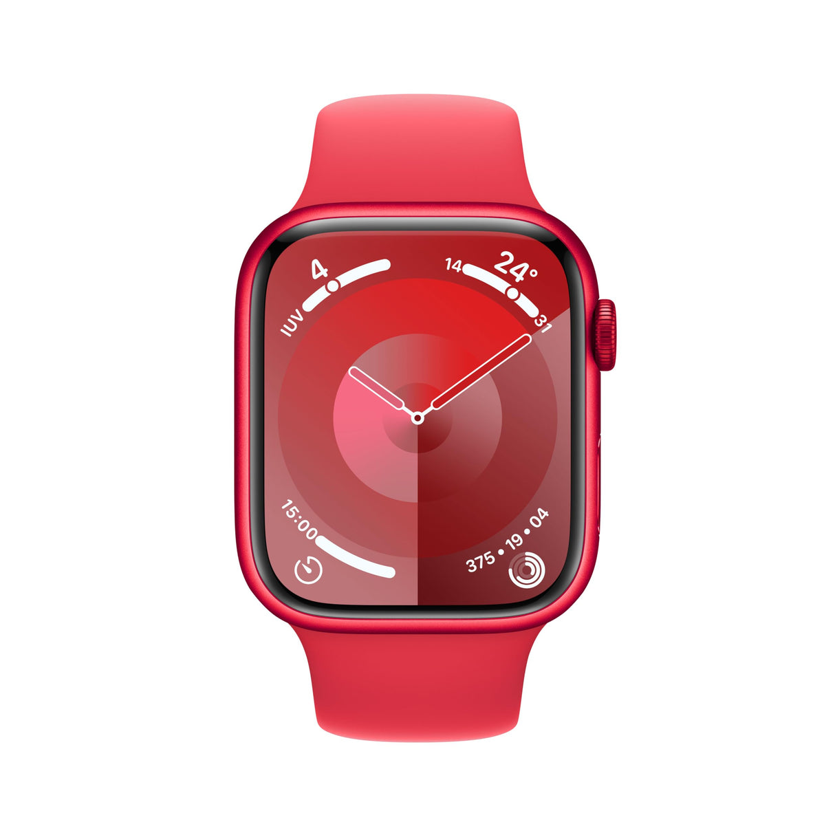 Apple Watch Series 9 (GPS) - Caja de Aluminio (Product) Red de 45 mm - Correa Deportiva (Product) Red - Talla S/M