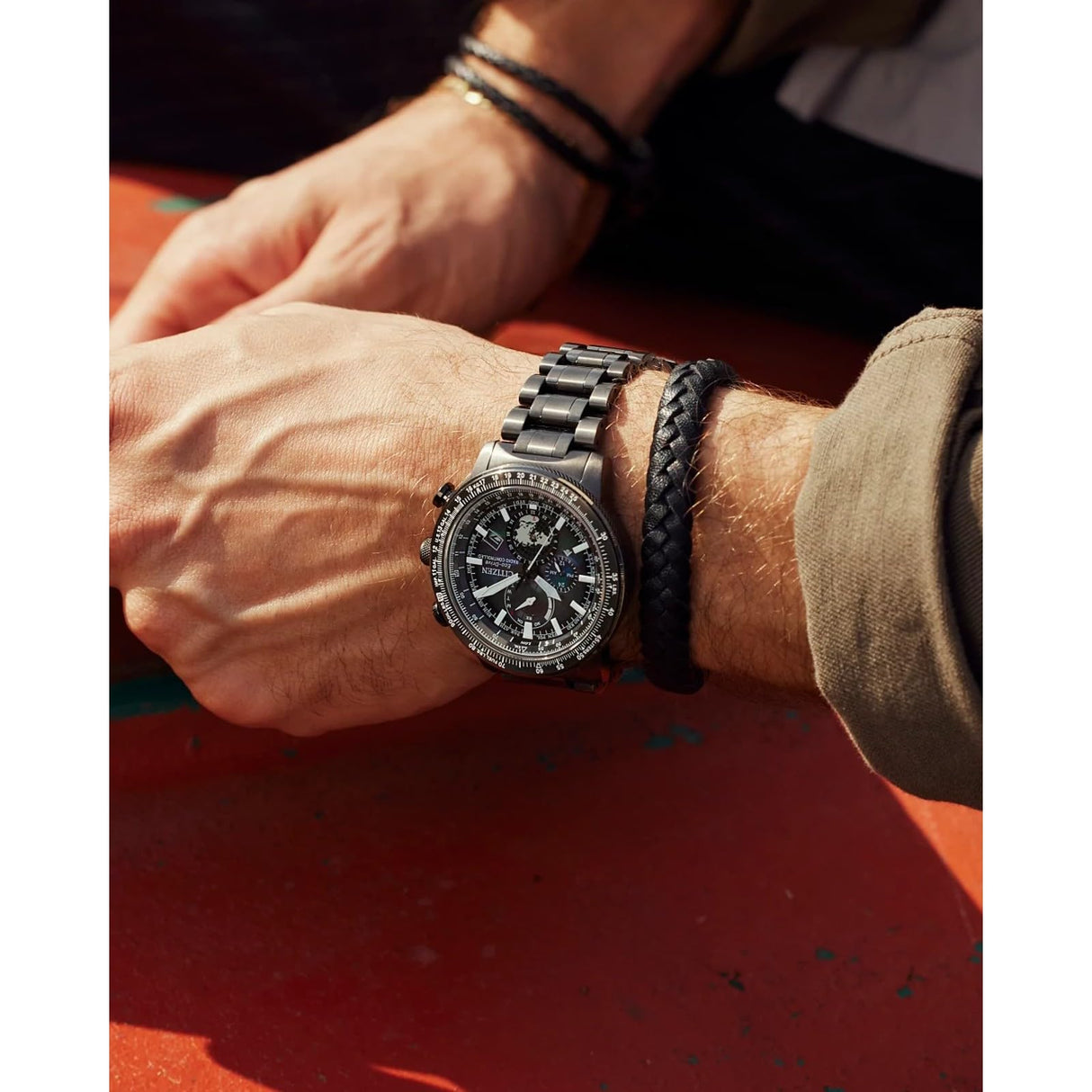 Citizen Reloj Multiesfera para Hombre de Eco-Drive con Correa en Acero Inoxidable BY3005-56E
