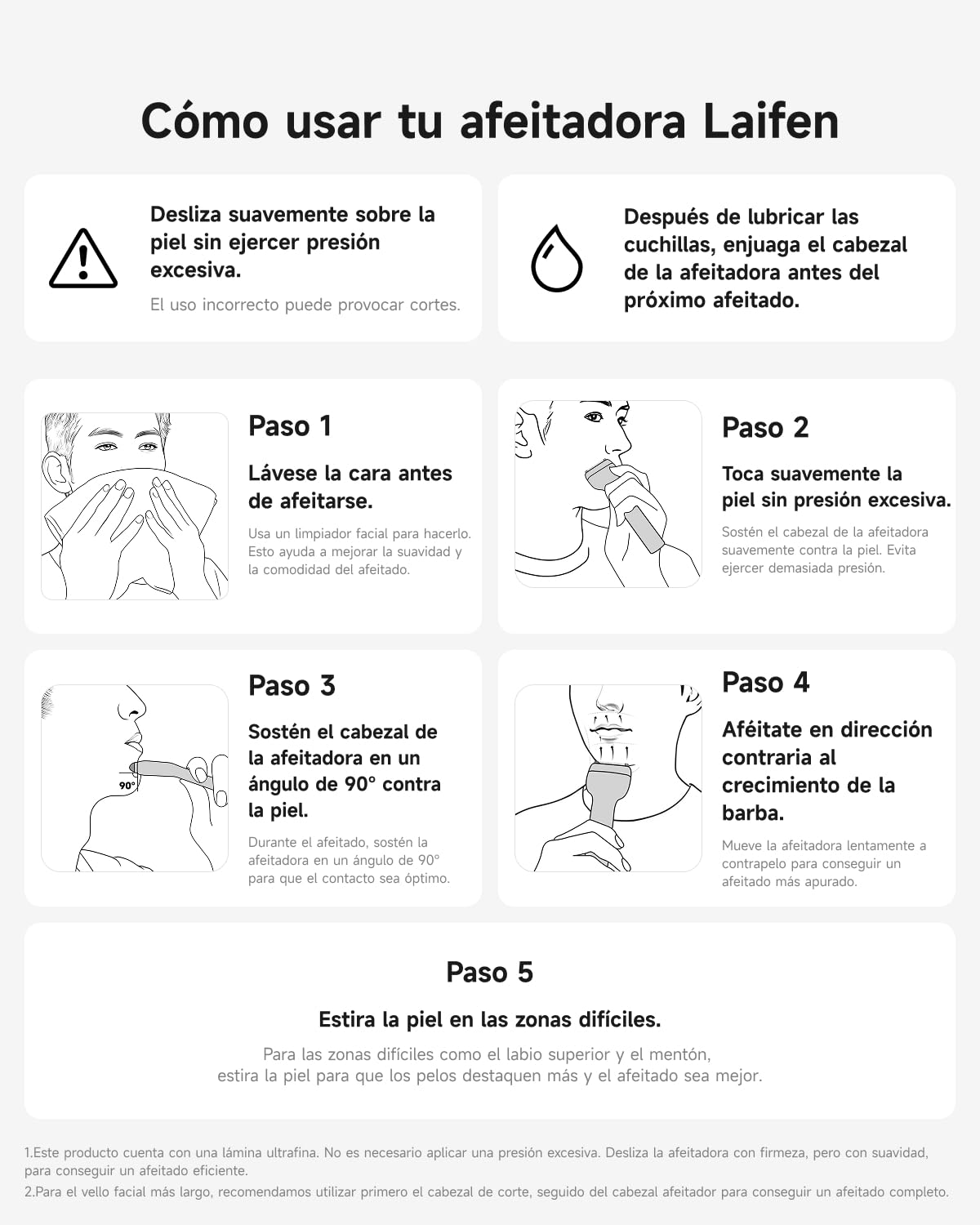 Laifen T1 Pro Afeitadora Eléctrica Motor Lineal Patentado 12 000 CPM, 120 min de Autonomía, Carga 1 min para 8 min, Uso en Seco y Mojado con Cabezal para Barba Larga, Ideal para Viajes (Gris Grafito)