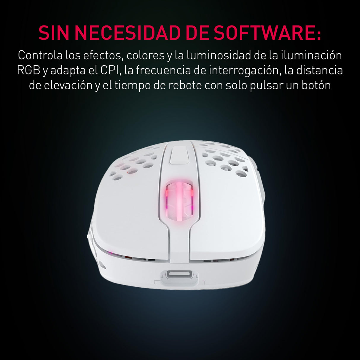 Xtrfy M4 Wireless, Ratón Gaming Inalámbrico Ultraligero, Optimizado para eSports, Radiofrecuencia 2,4 GHz, Iluminación RGB, Ratón Ergonómico Ajustable para Diestros, Recargable, Weiß