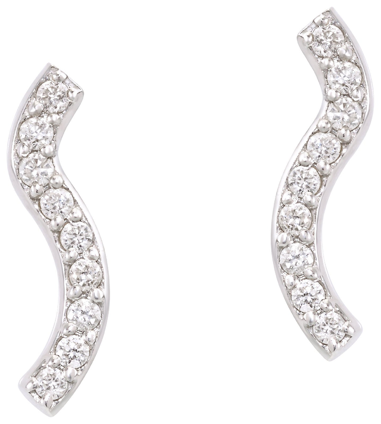Sabine Getty mujer 18 k (750) oro blanco redondo blanco diamante