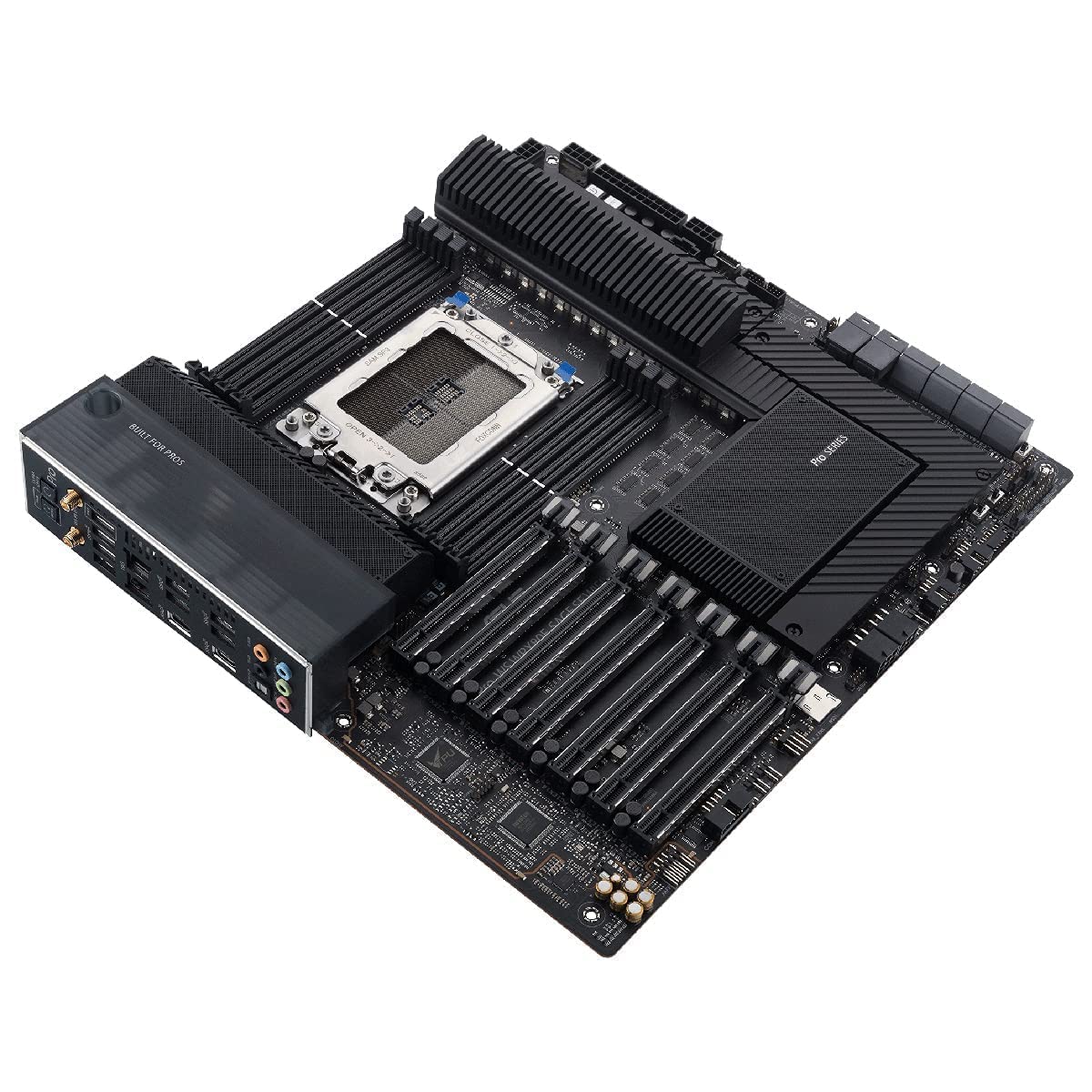 ASUS Pro WS WRX80E-SAGE SE WiFi - Placa Base ATX Workstation (AMD WRX80 Ryzen Threadripper Pro, Dos LAN 10 G, Siete PCIe 4.0 x16, Tres M.2 PCIe 4.0, ASMB9-iKVM, Dos U.2, 16 etapas de alimentación)