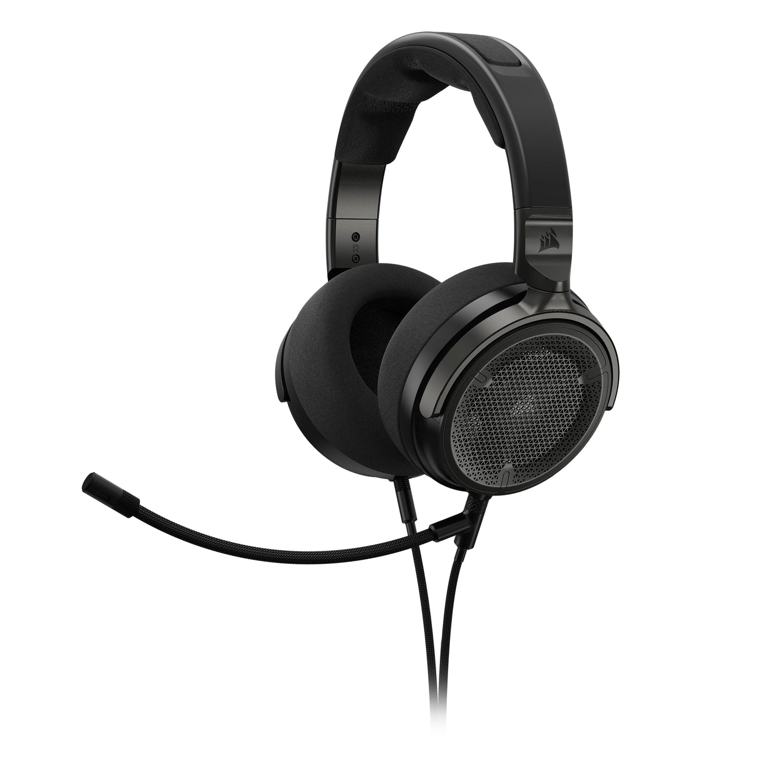 Corsair Virtuoso Pro Auriculares para Juegos con Cable y Parte Trasera Abierta, micrófono unidireccional Desmontable, Controladores de grafeno 50 mm, Respuesta de frecuencia de 20 Hz-40 kHz, Carbono