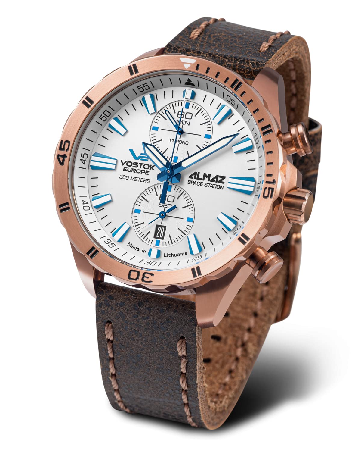 Vostok Europe Reloj Analógico para Hombres de Cuarzo con Correa en Cuero 6S11-320B676