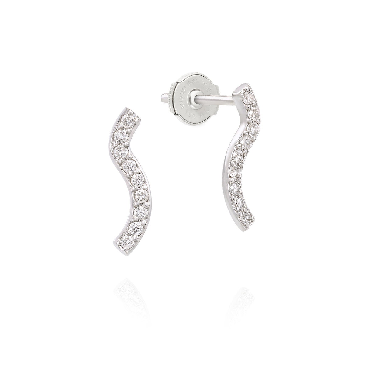 Sabine Getty mujer 18 k (750) oro blanco redondo blanco diamante