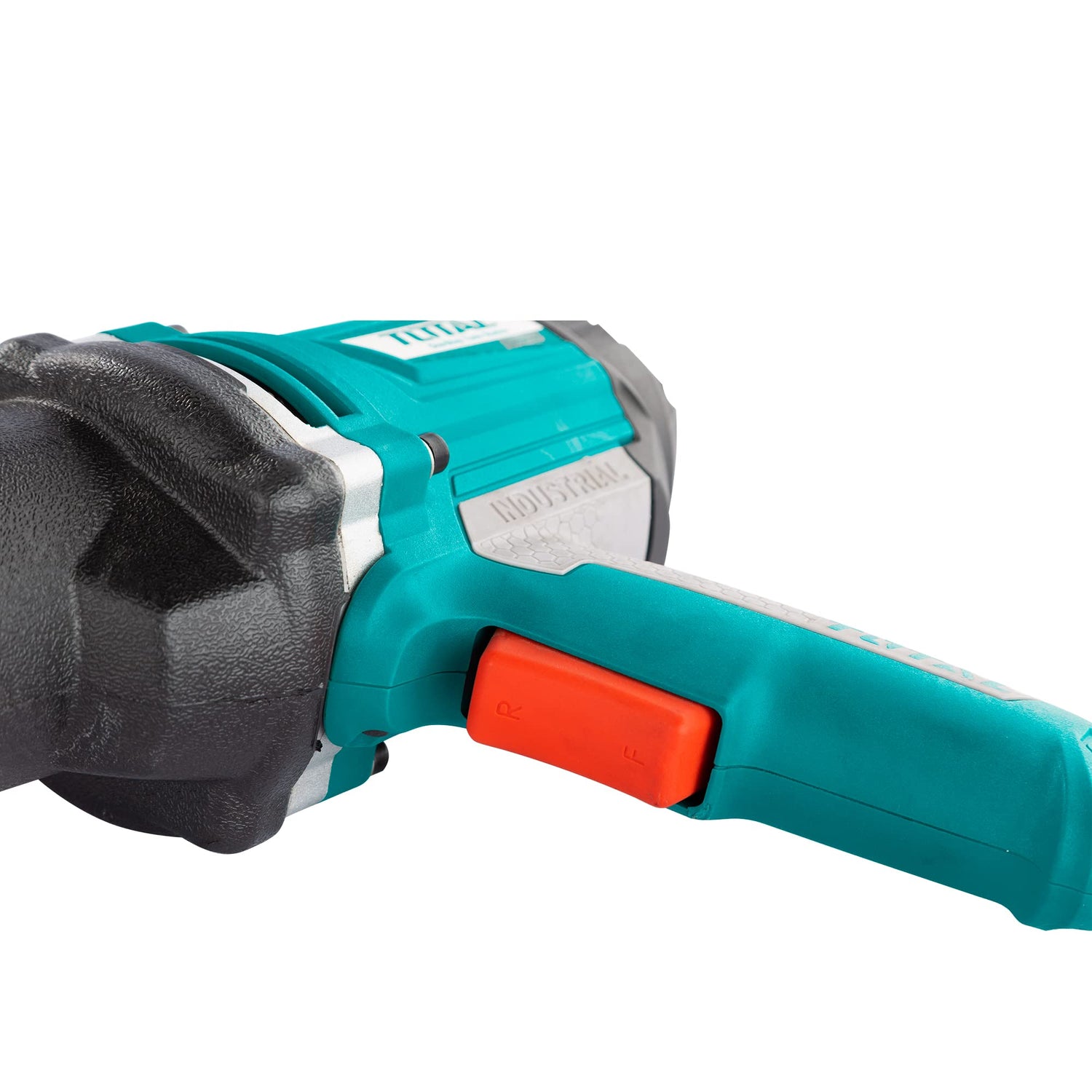 TOTAL - Llave de Impacto a Cable de 550 Nm - Pistola Neumática Eléctrica - Carcasa de Aluminio con Protector de Goma - Incluye un Adaptador y 6 Llaves de Vaso