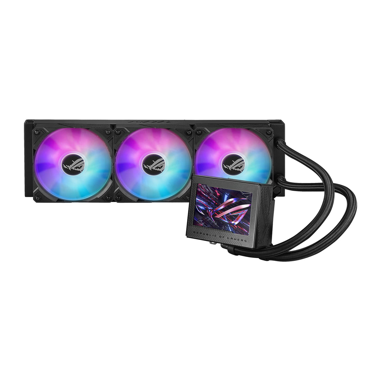 ROG Ryujin III 360 ARGB - Kit de Refrigeración líquida CPU, radiador de 400mm, bomba Asetek 8ª gen., 3 ventiladores de 120mm, pantalla LCD de 3,5", compatible con Intel LGA 1700, 115x, 1200 y AM4, AM5