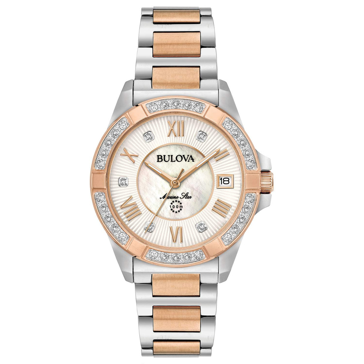 Bulova Reloj Analógico para Mujer de Cuarzo con Correa en Acero Inoxidable 98R234