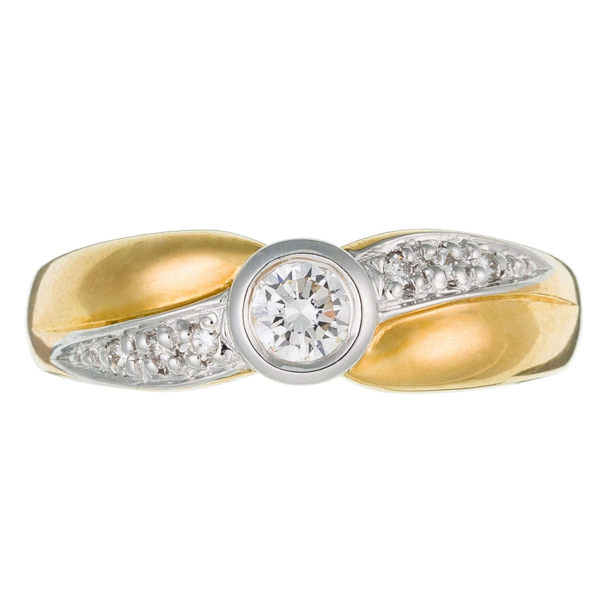 Orphelia Mujer 18 k (750) oro amarillo redondo blanco diamante