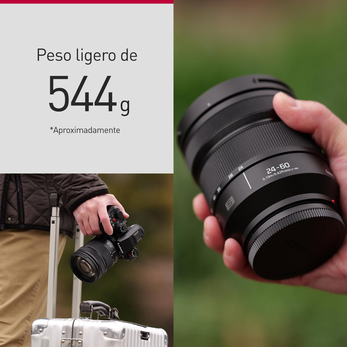 Panasonic LUMIX S Objetivo 24-60mm, Montura L, Objetivo de Apertura Constante F2.8 para Cámara Sin Espejo de Fotograma Completo, Negro