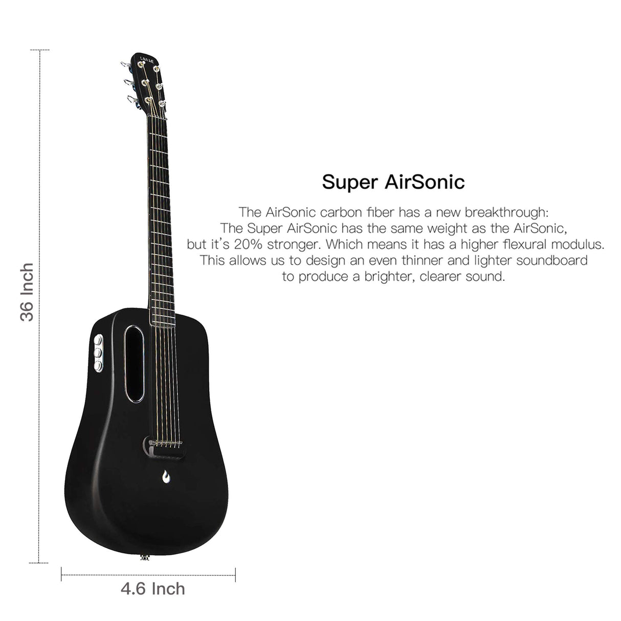 LAVA ME 3 Chitarra per principianti per chitarra in fibra di carbonio (borsa per pianoforte da 36 pollici in oro chiaro)
