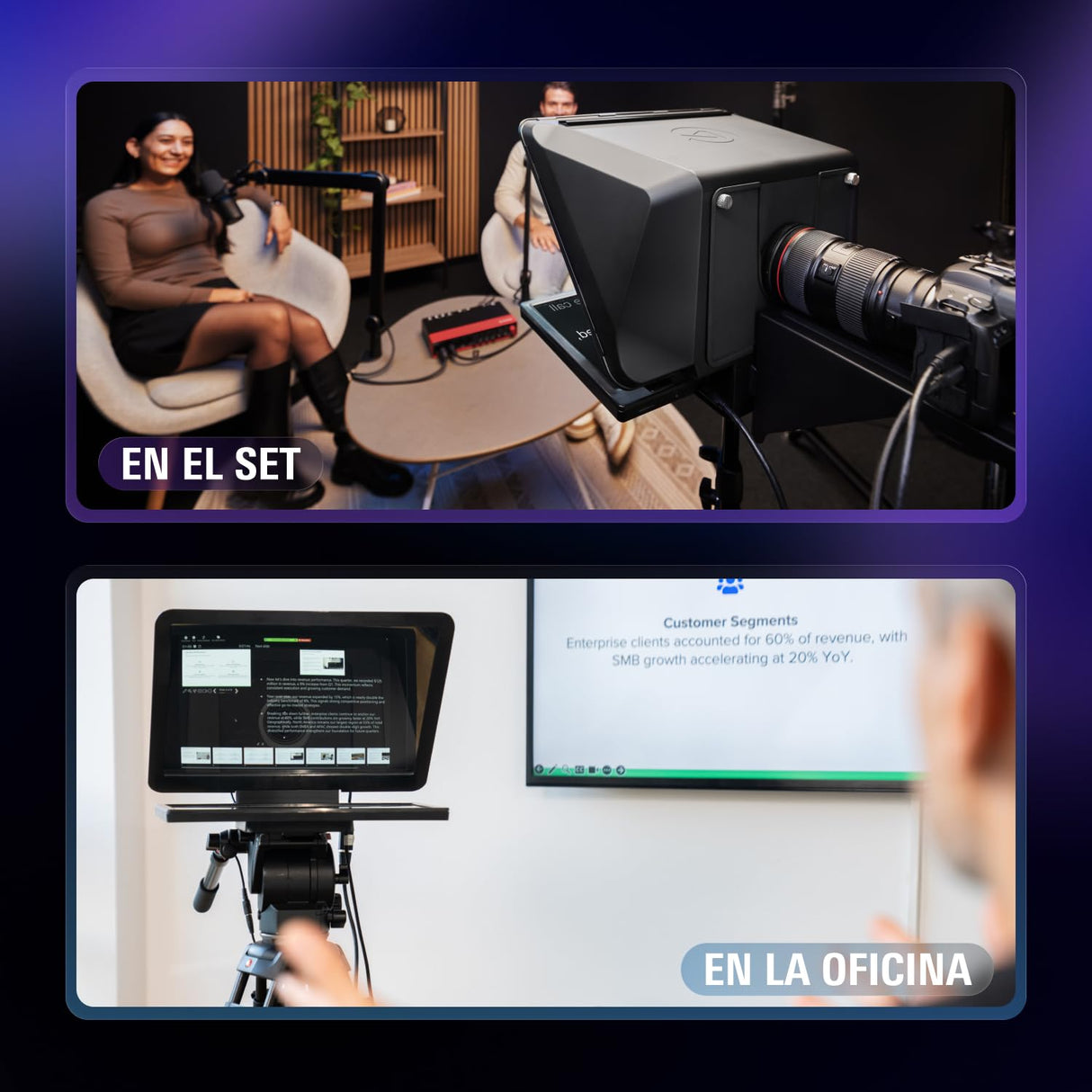 Elgato Prompter XL - Teleprompter Profesional con Pantalla Desmontable, Monitor videoconferencia, para cámaras DSLR, mirrorless, Studio - conexión USB‑C 3.2, para PC & Mac