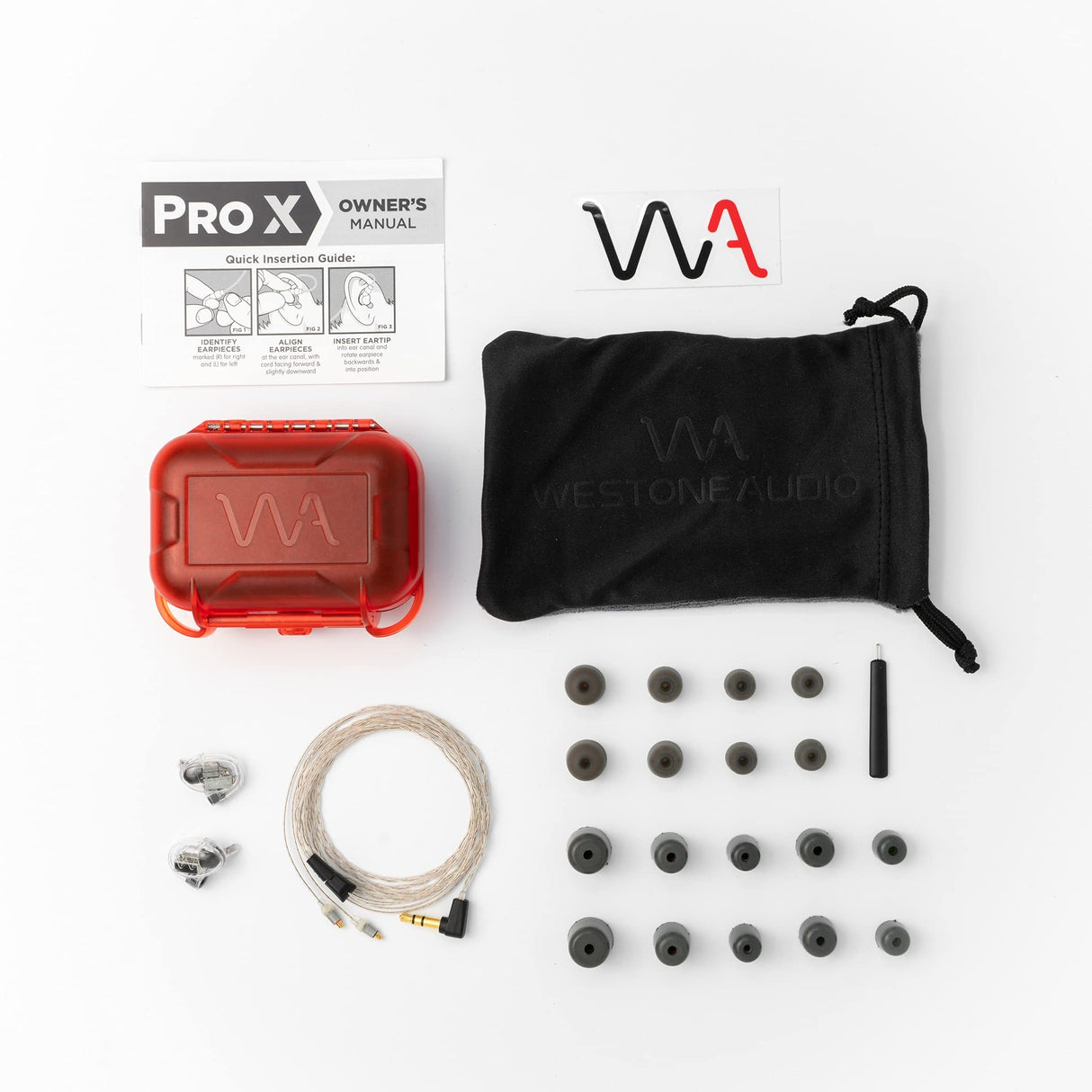Westone Audio Pro X50 - Auriculares IEM con transductor de Armadura balanceada Simple - Cable T2 Desmontable, Ambiente pasivo, IEM para músicos y Artistas, Auriculares cómodos - Transparente