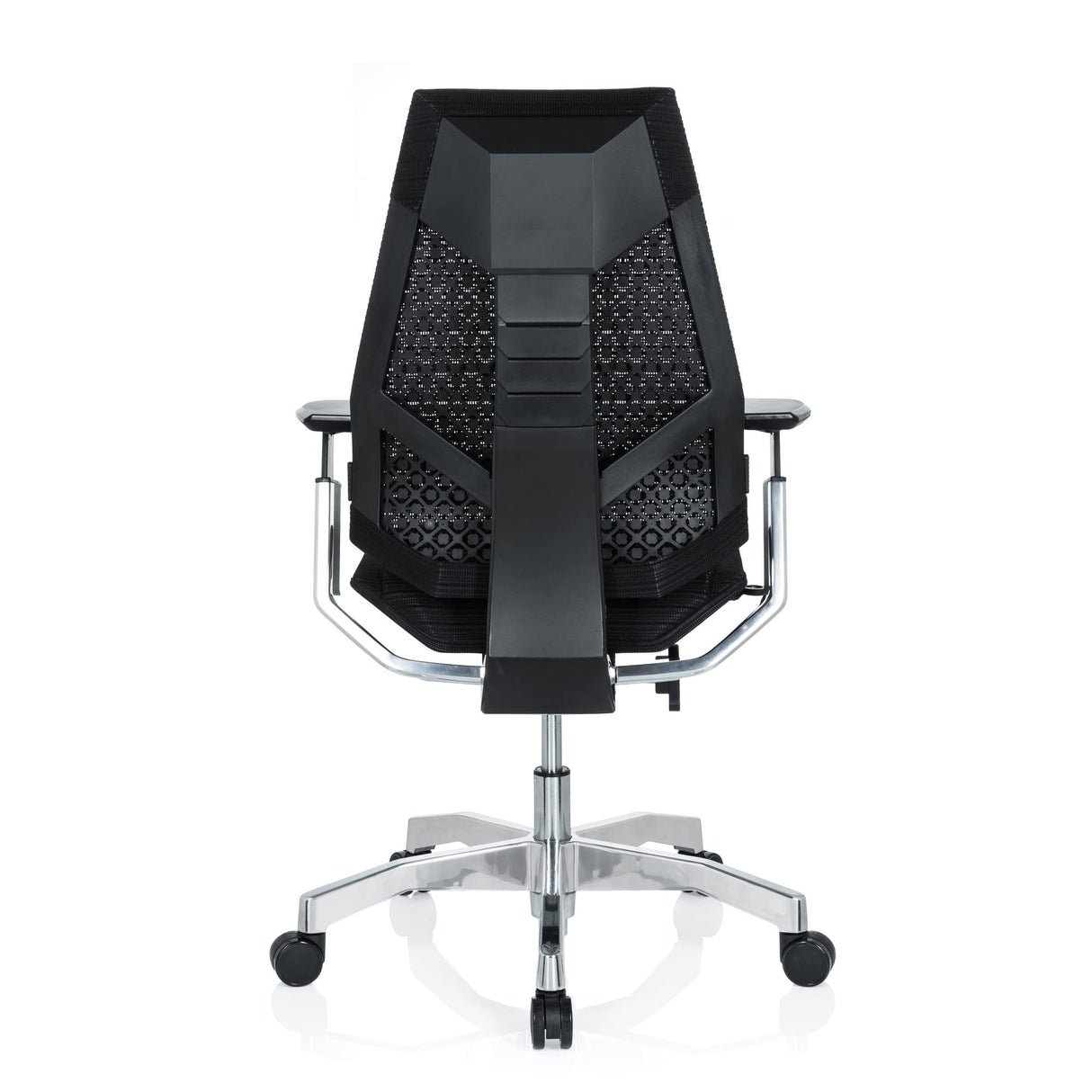 hjh OFFICE 652601 Silla de Oficina GENIDIA Tejido de Malla Negro, Silla giratoria ergonómica, Respaldo Ajustable