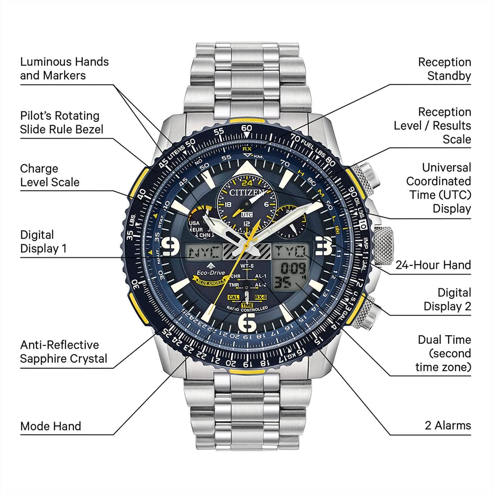 Citizen Reloj Analógico-Digital para Hombres de Cuarzo japonés con Correa en Acero Inoxidable JY8078-52L