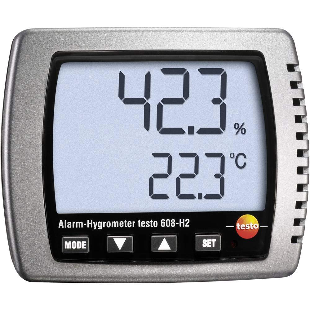 Testo 608-H2 Alarma Higrómetro, La Humedad/Punto De Rocío/Temperatura Instrumento De Medición Con Led De Alarma, Incluyendo Kal