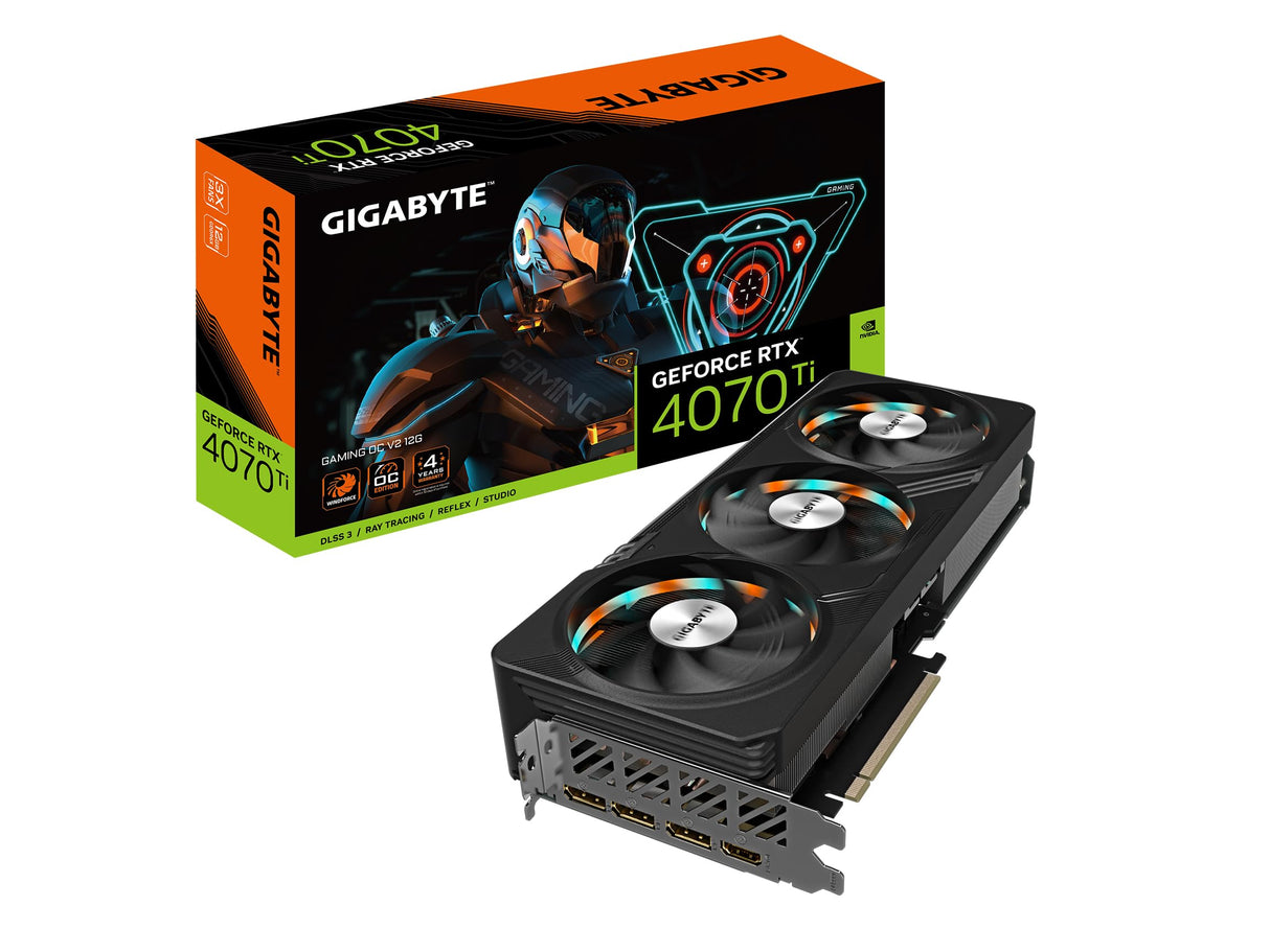 Gigabyte GeForce RTX 4070 Ti Gaming OC V2 12G Tarjeta gráfica, 3 Ventiladores WINDFORCE, 12GB 192-bit GDDR6X, GV-N407TGAMING OCV2-12GD Tarjeta de Video