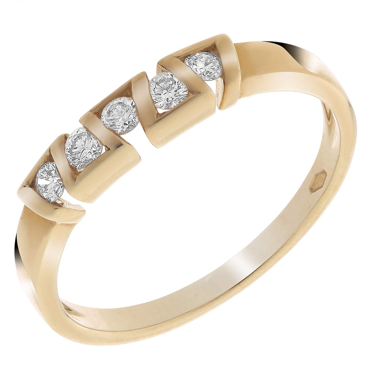 Orphelia Mujer 18 k (750) oro amarillo redondo blanco diamante