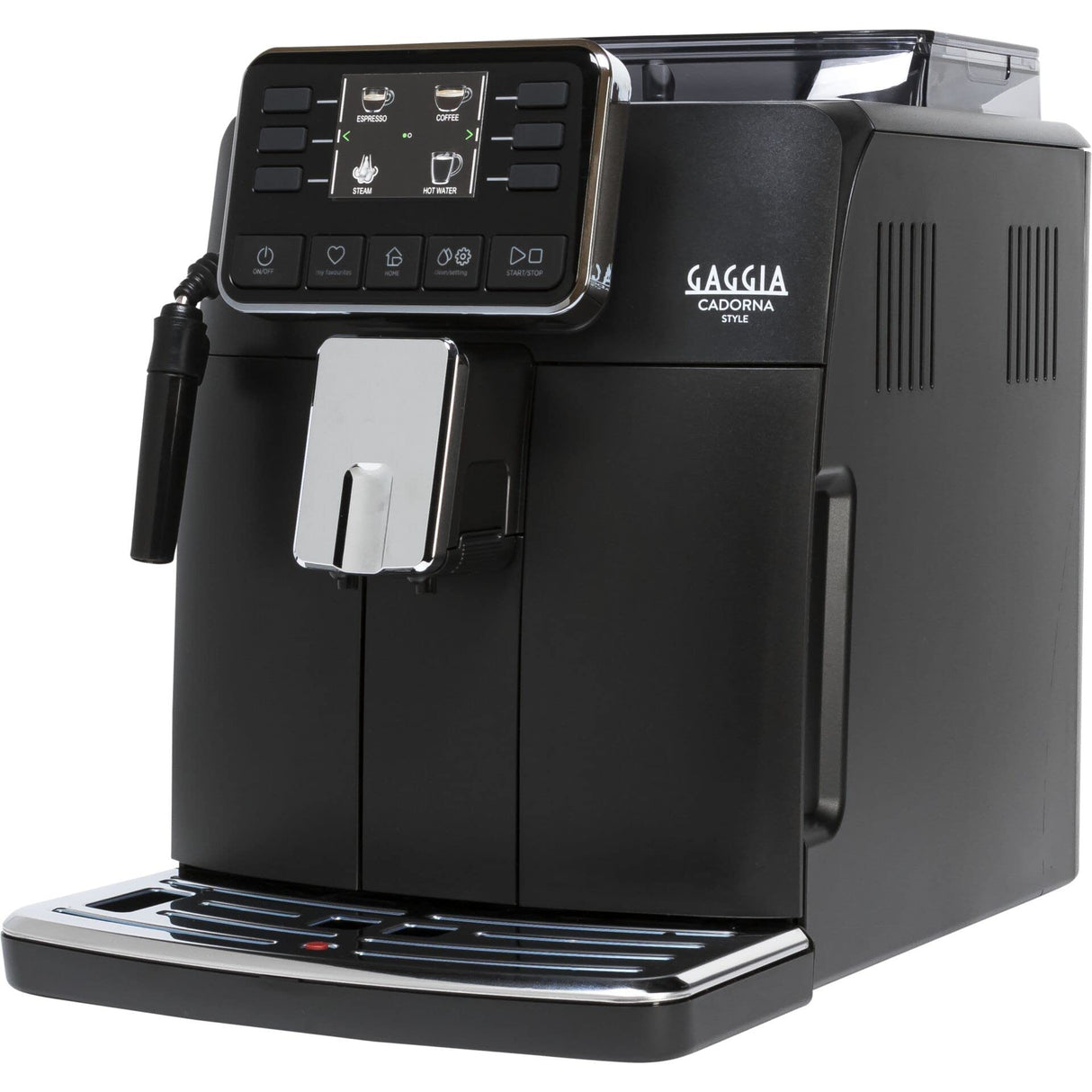 Gaggia Cadorna Style RI9600/01 - Cafetera automática para espresso y capuchino, café en grano o molido, 1900 W, 2 tazas, color negro, 100% fabricado en Italia