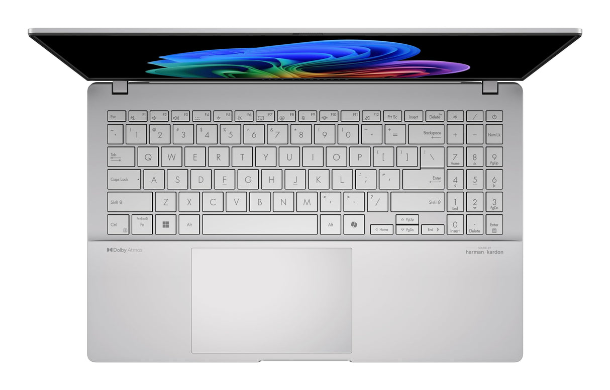 ASUS Vivobook S 15 OLED S5507QA-MA012W Copilot+ PC - Ordenador Portátil 15.6" Wide Quad HD+ 120Hz (Qualcomm Snapdragon X1P42100-16GB RAM- 512GB SSD- Adreno GPU- Windows 11 Home) Plata Fría - Teclad