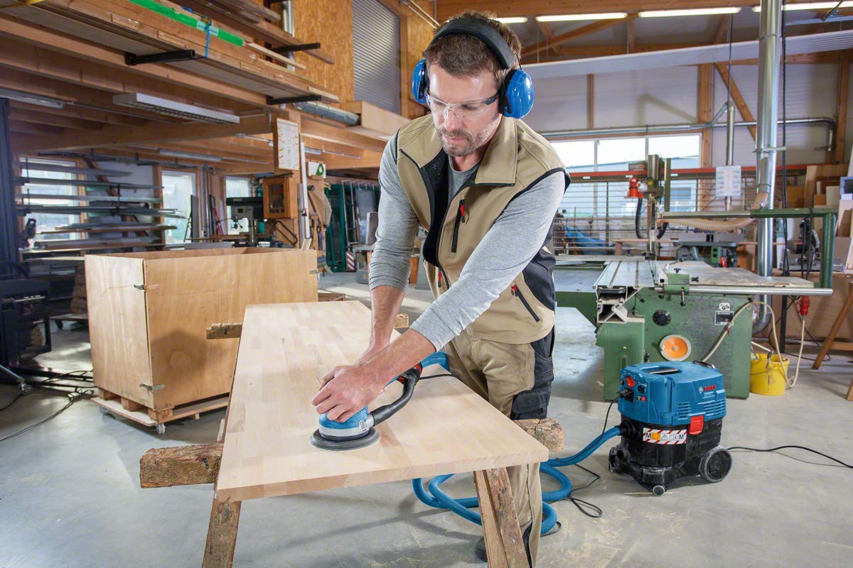 Bosch Professional GET 75-150 - Lijadora excéntrica turbo (750 W, Ø de plato lijador 150 mm, softstart, en L-BOXX)