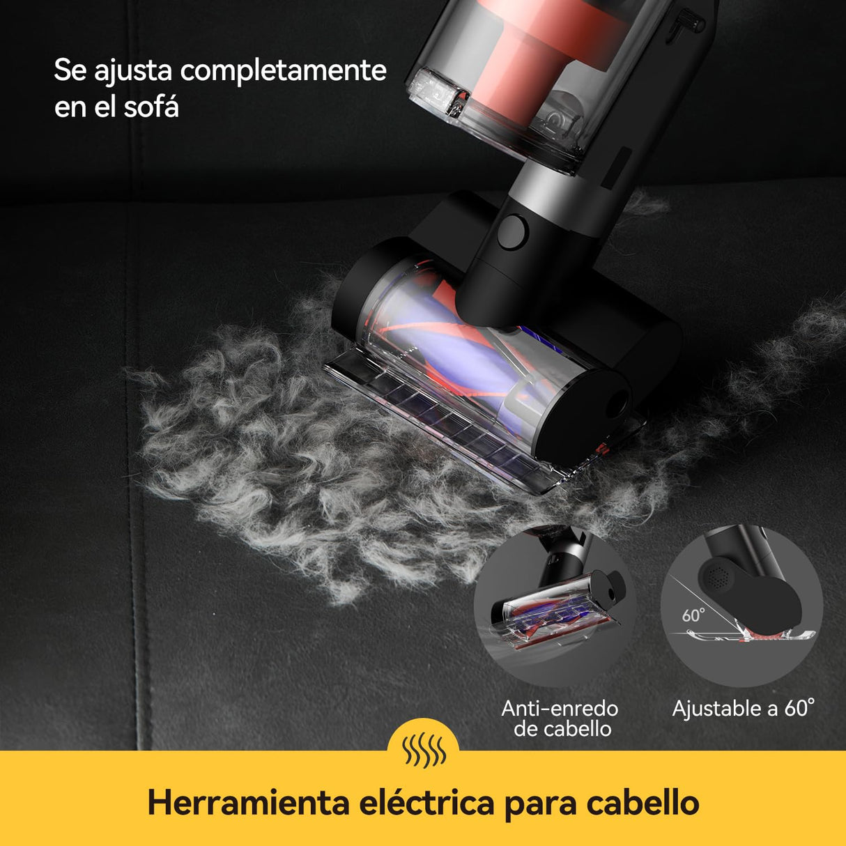Deerma Aspiradora sin Cable DEM-T50W 30kPa, 590W con 90 Min de Autonomía y Filtro HEPA, Optima para Mascotas y Suelos Duros