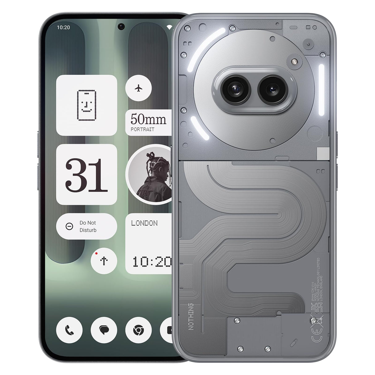Nothing Phone (2a) Plus 12+256GB - Smartphone con Cámara Frontal de 50 MP, Carga rápida a 50 W y Nothing OS 2.6 - Gris