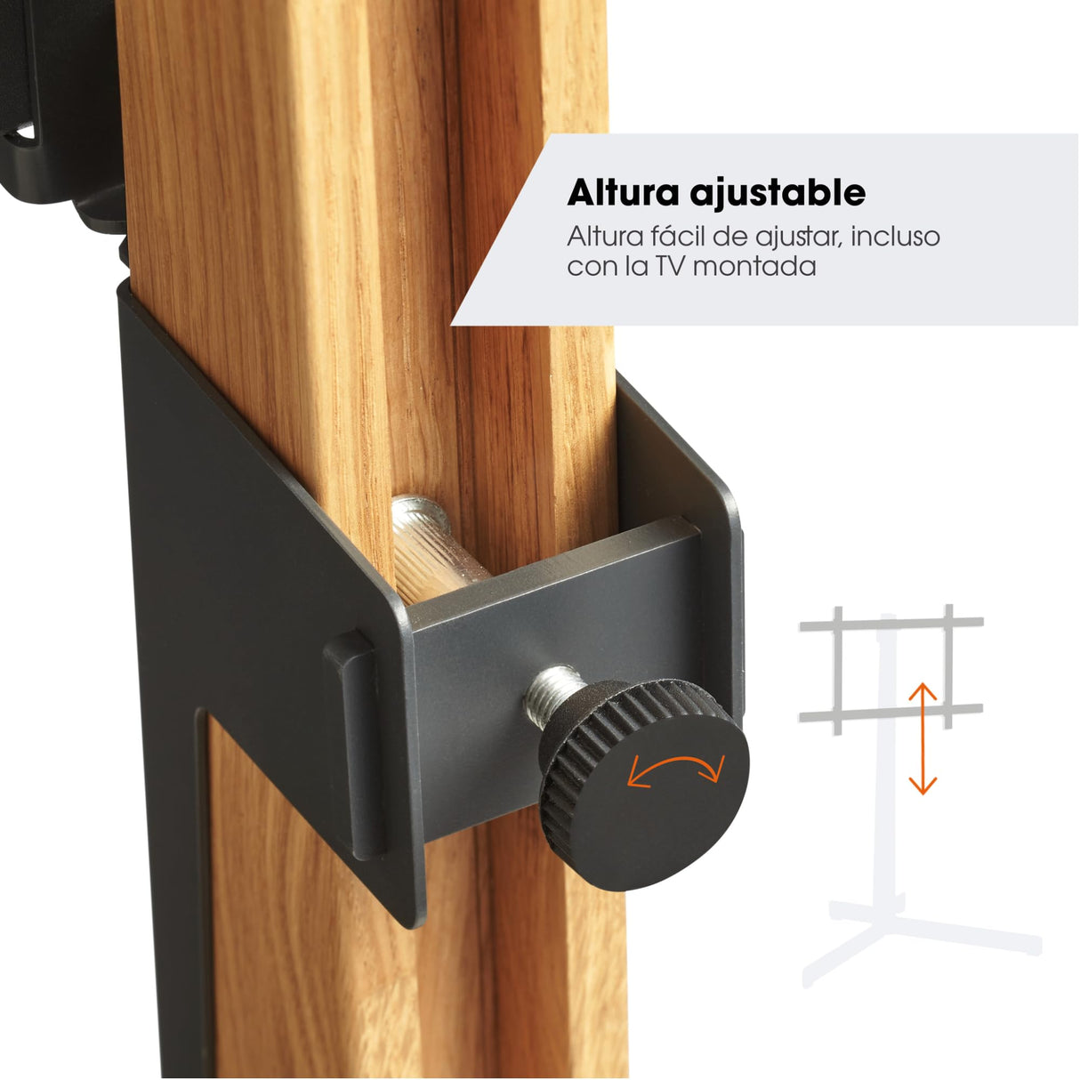 Vogel's TVS 3695 - Soporte para televisor de 40 a 77 Pulgadas, máx. 50 kg, Giratorio hasta 90°, VESA 600 x 400, Soporte de TV de Madera de Roble y Acero con certificación PEFC