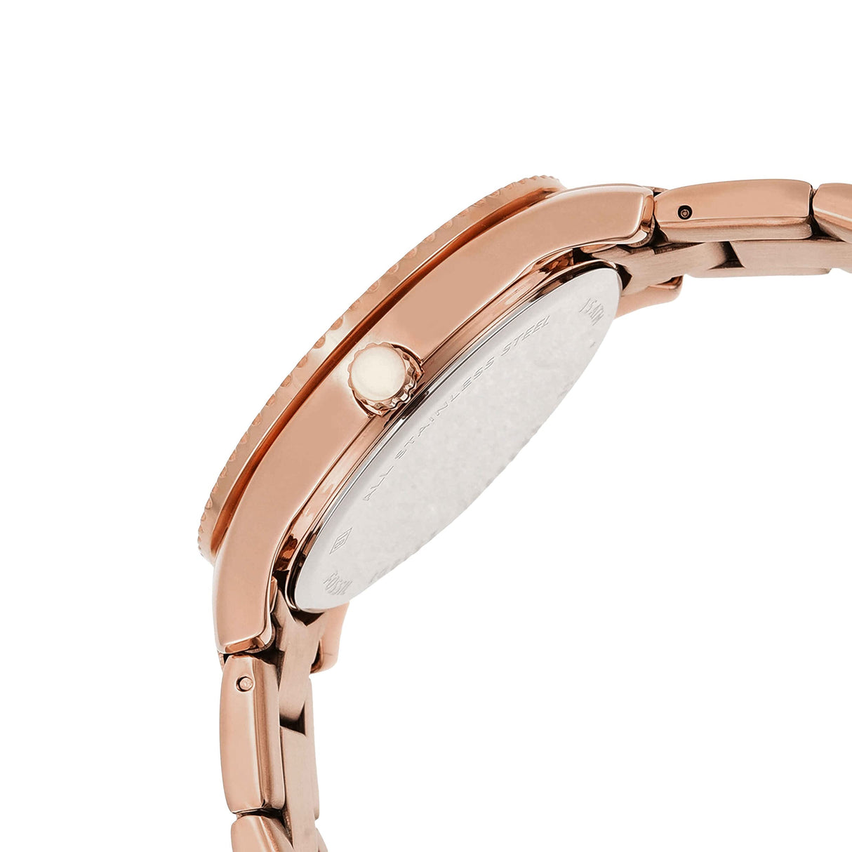 Fossil Stella Reloj para mujer, movimiento cronógrafo con correa de acero o piel, Tono oro rosa, 38MM