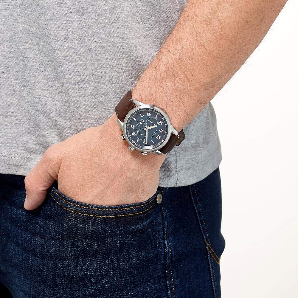 Citizen Reloj Cronógrafo para Hombres de Cuarzo con Correa en Cuero CA4420-13L