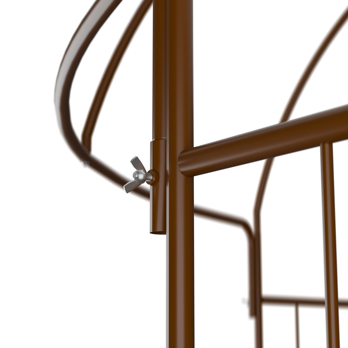 Relaxdays Arco Jardín Metal, 269x211x211 cm, Soporte Enredaderas y Rosas, Plantas Trepadoras, Tutor con Ganchos, Bronce, Acero