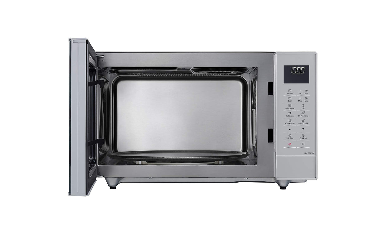 Panasonic NN-CT57JMGPG - Microondas (1000 W, con parrilla y aire caliente, microondas inversor, 27 litros, baja profundidad), color plateado